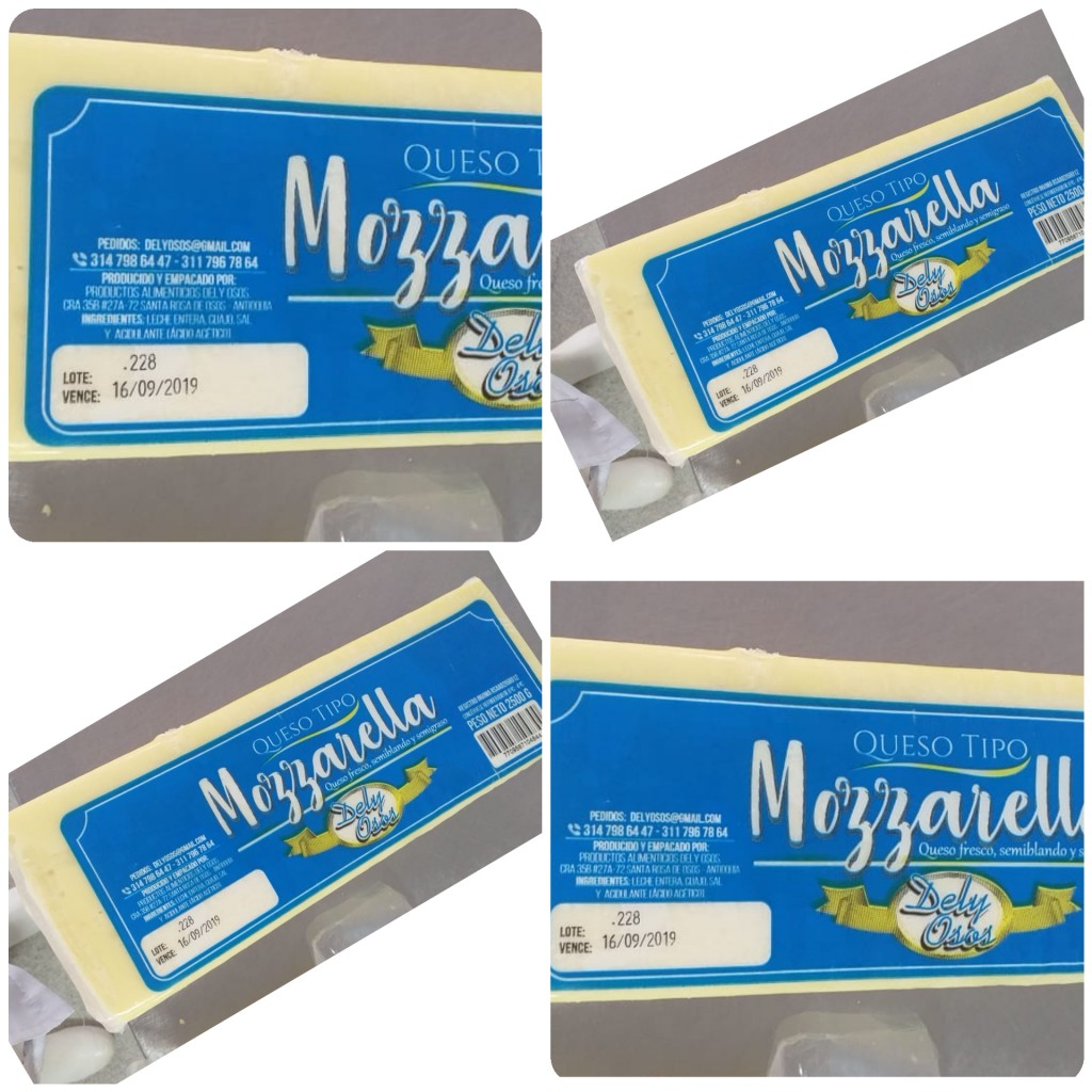 Queso tipo mozzarella/2500gm