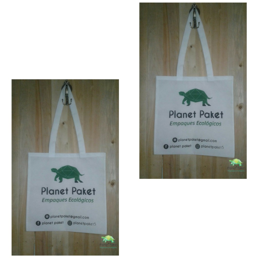 Bolsa reutilizable personalizada tipo bolso con cargaderas 40 x 40 a una sola tinta