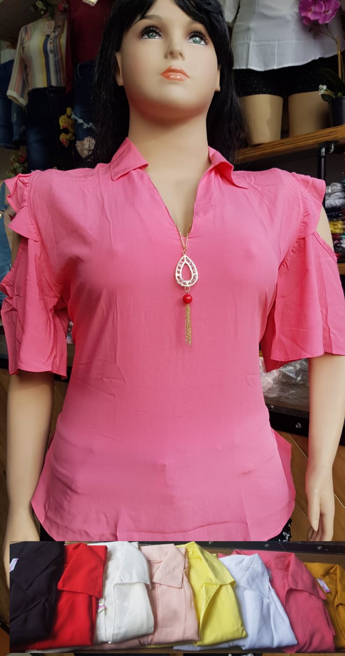 Blusa para dama unicolor tallas plus