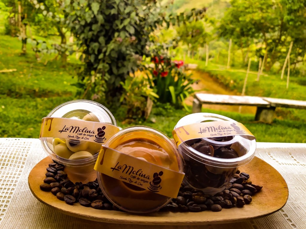 Confites de café cubiertos por chocolate
