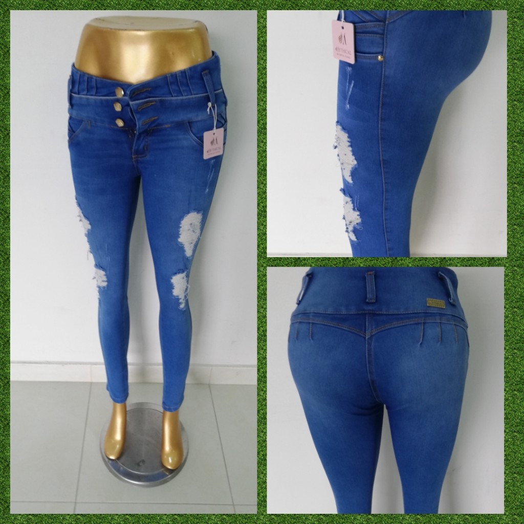 Jean tres botones para dama