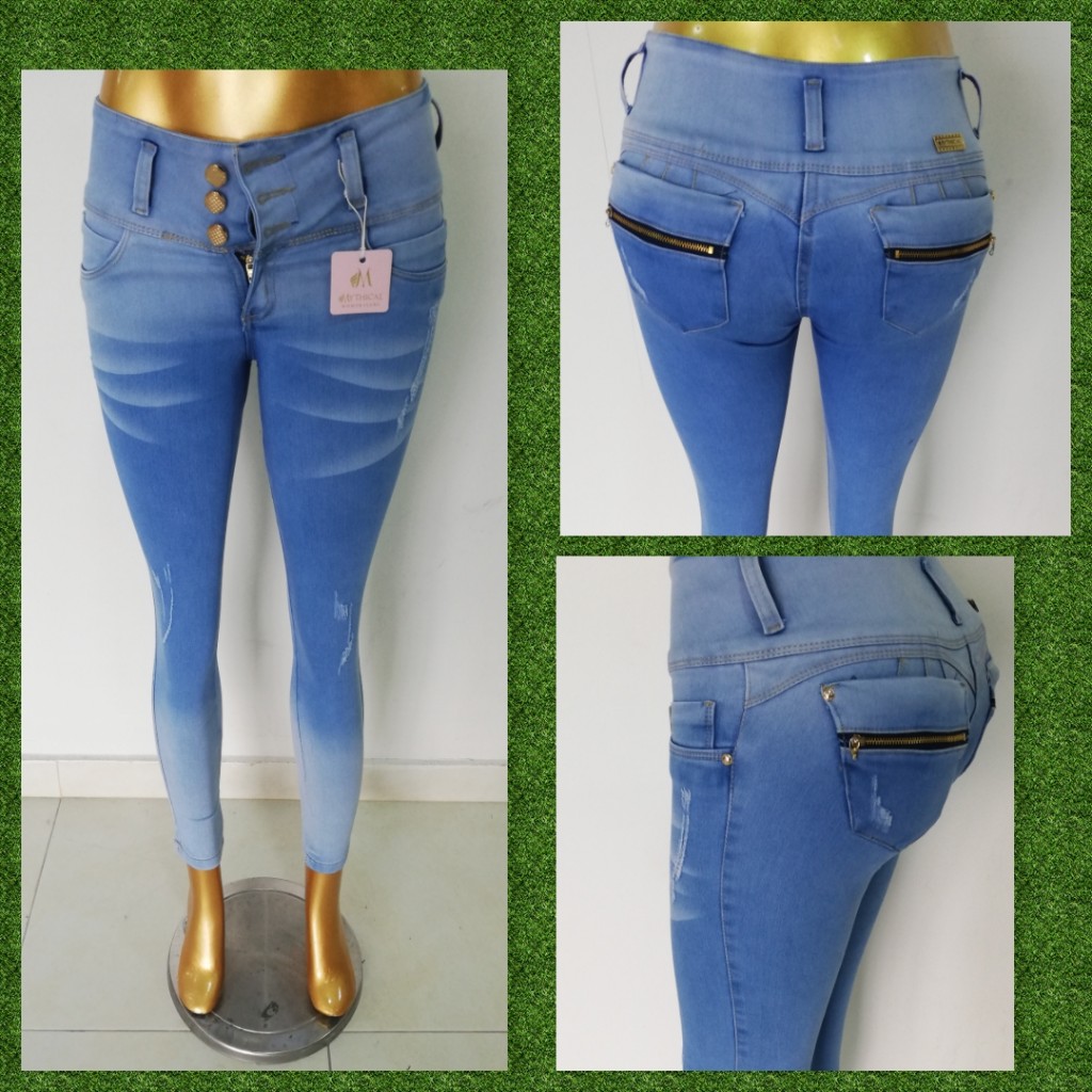 Jean tres botones para dama