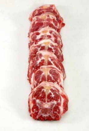 Rodajas de cuello de cordero
