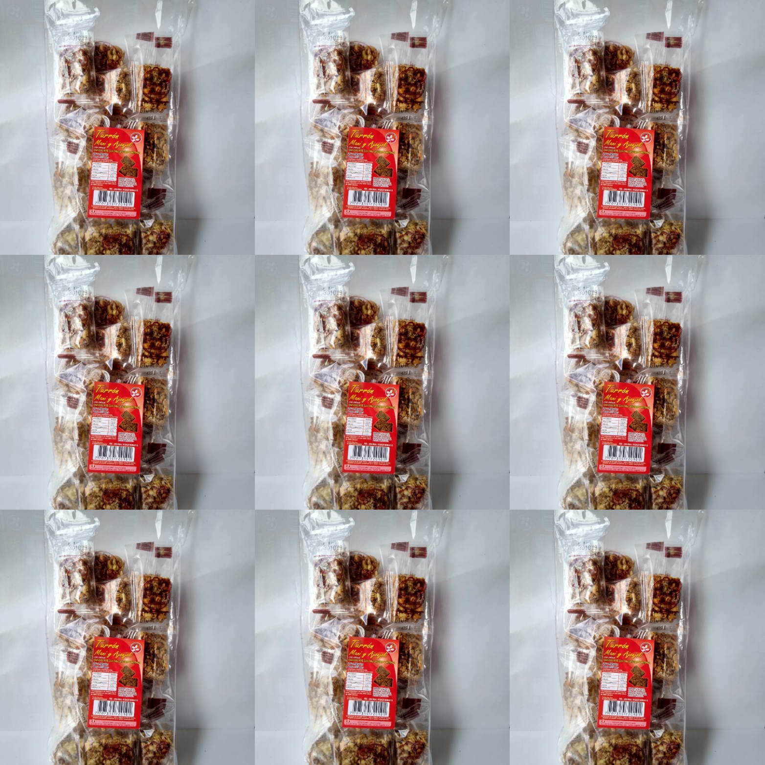 Mini barra de cereal de maní con ajonjolí y trozos de quinoa y chía ( turrones)