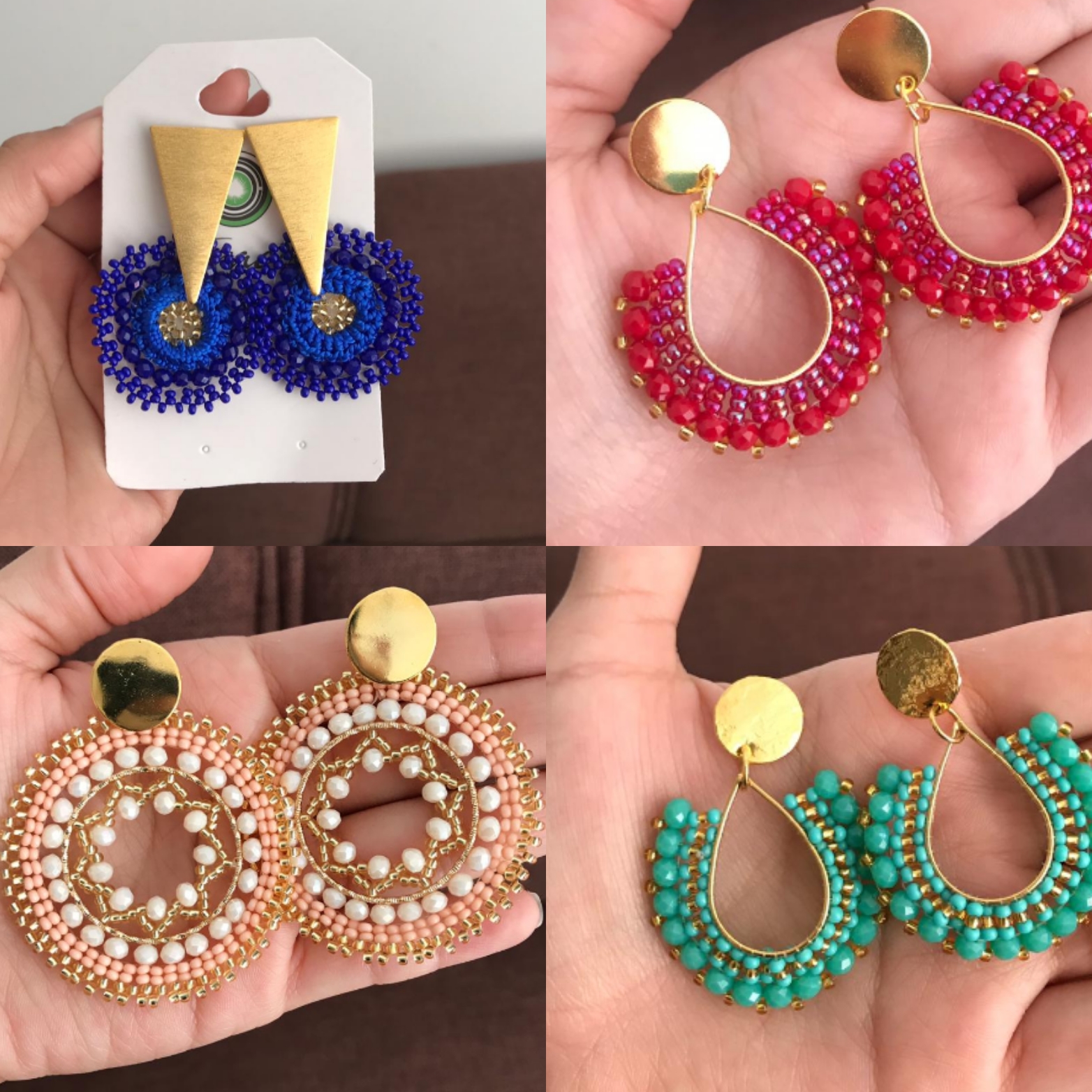 Aretes para dama tejidos