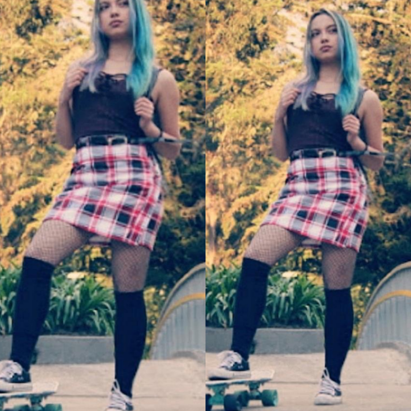Falda en cuadros para dama