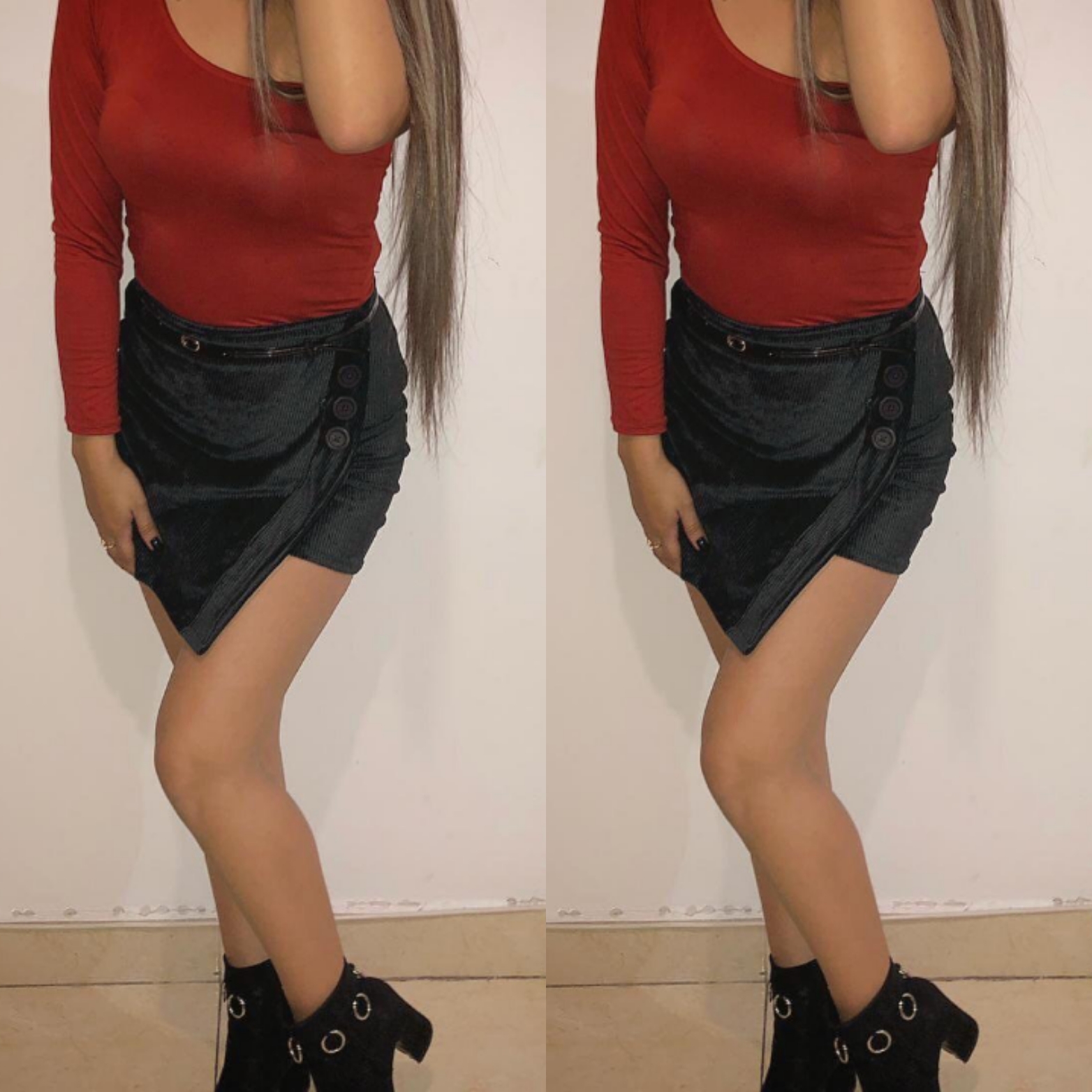 Falda en pana para dama