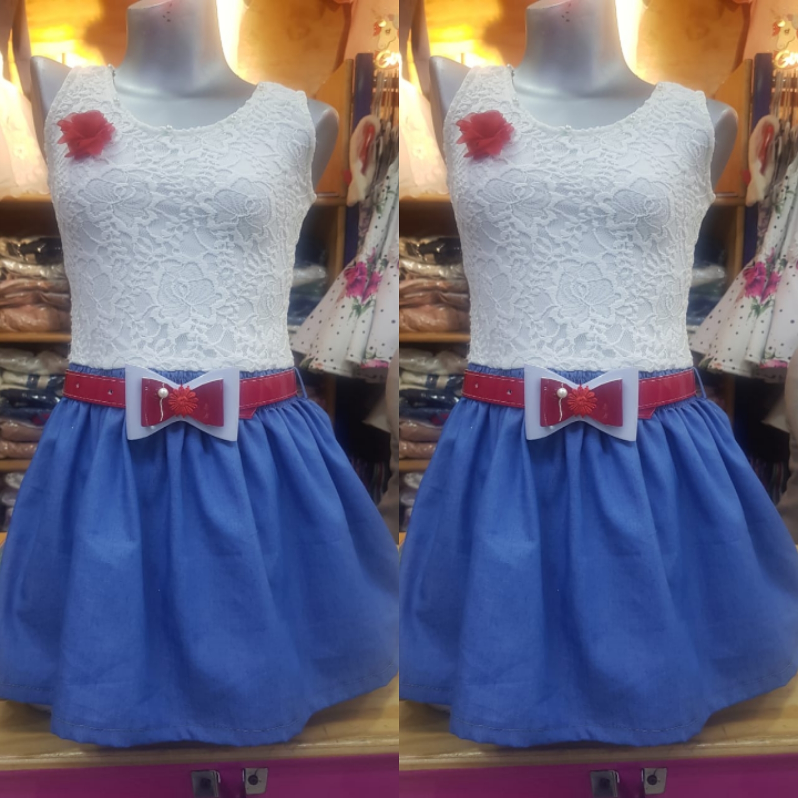 Vestido en jean para niñas