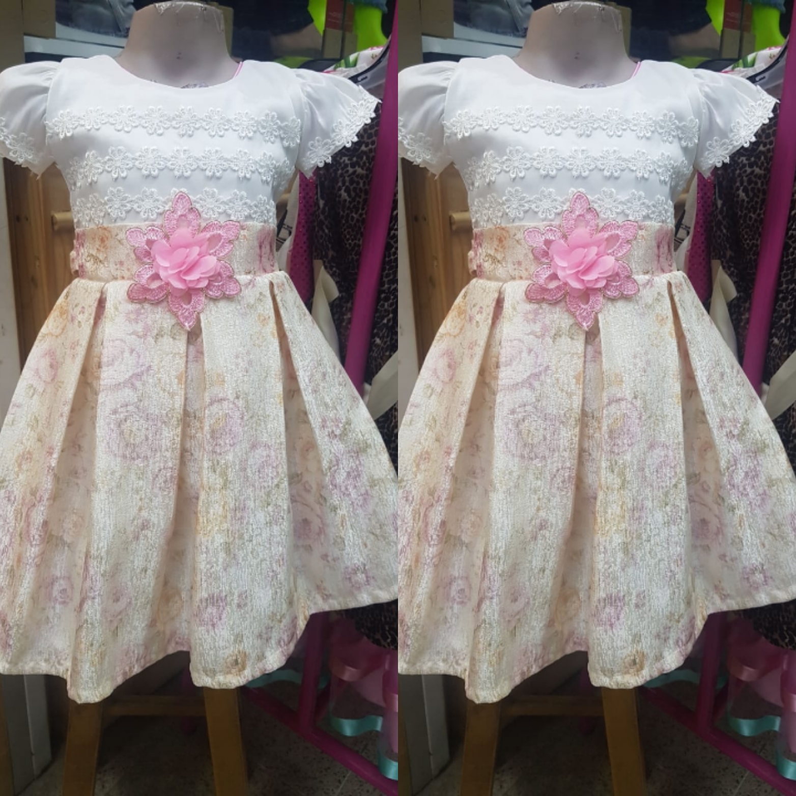 Vestido plisado para niña de la talla 4 a la 12