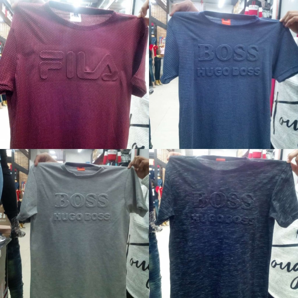Camiseta seda fría repujada para caballero