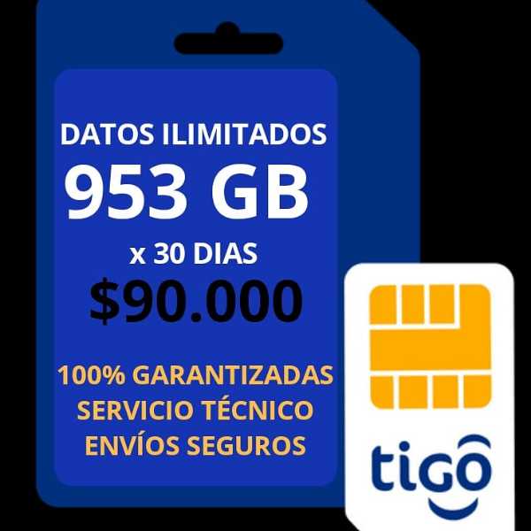 Datos Ilimitados *30 dias 953GB Sim Tigo