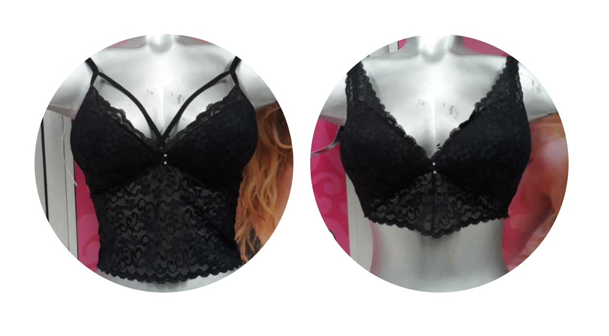 Crop top y brasier tipo brallette con copa