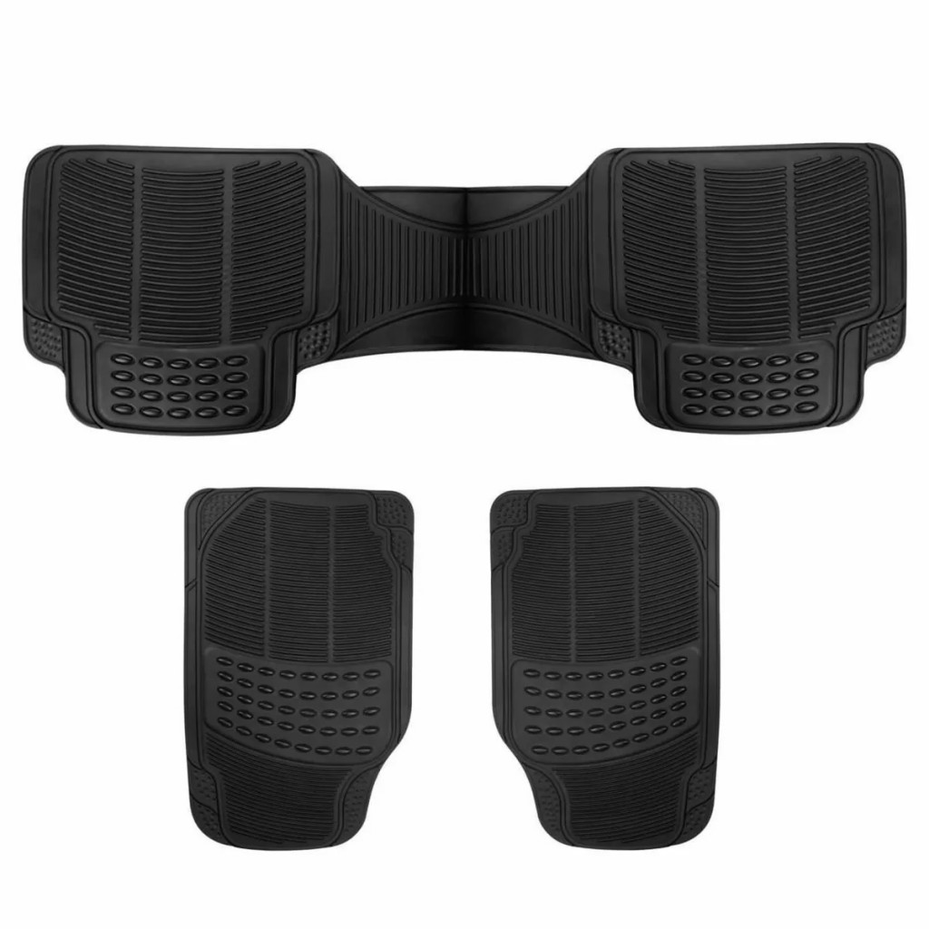Tapetes Universales Para Auto, Caucho O Pvc Negros 3 Piezas