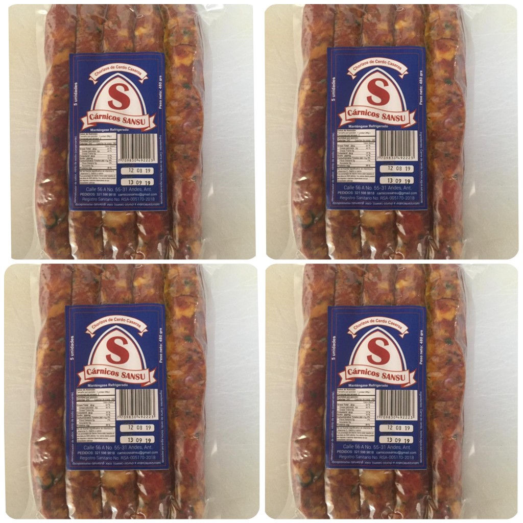 Chorizos caseros cerdo 350g/5unid