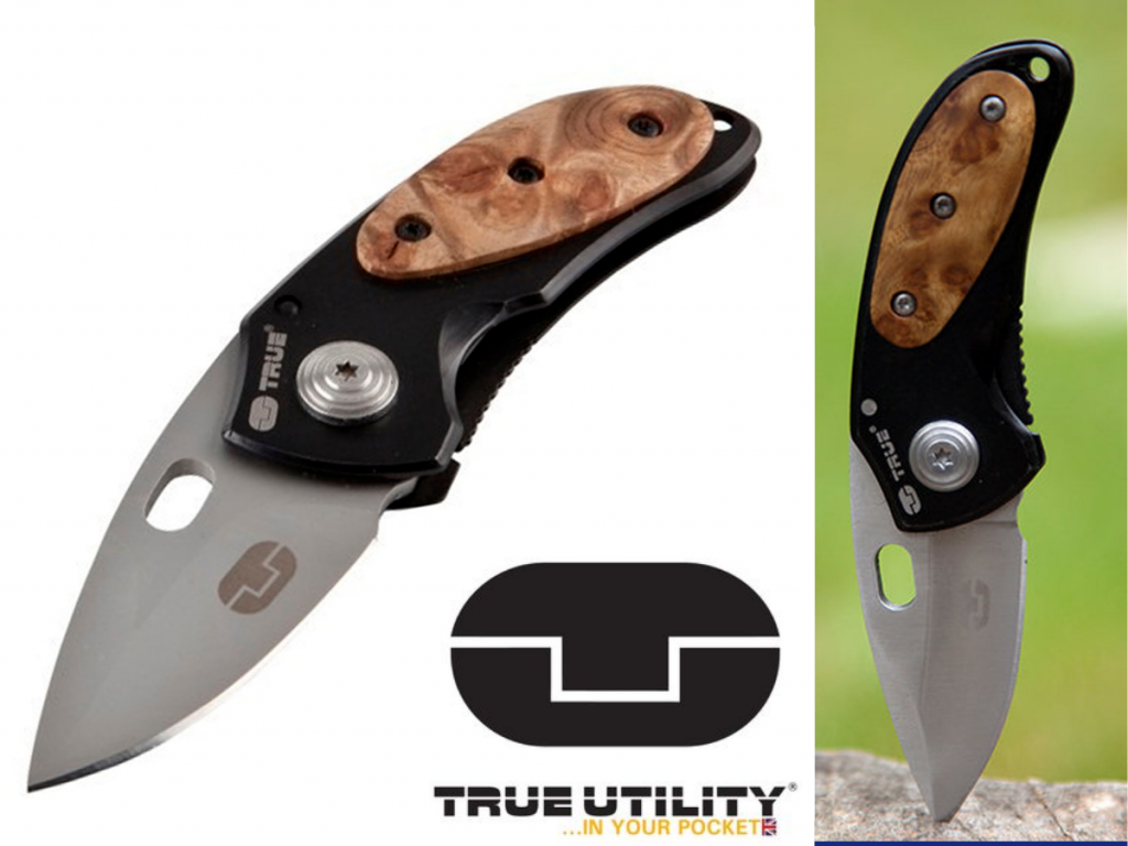 Navaja/Cuchillo Plegable en Acero Inoxidable, Super Afilada, Mango en Madera, Ambidiestra