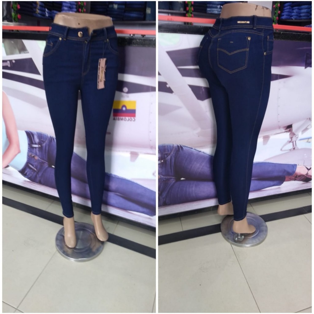 Jean un solo botón para dama