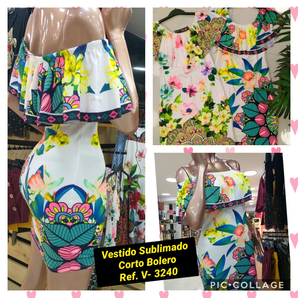 Vestido corto sublimado bolero para dama