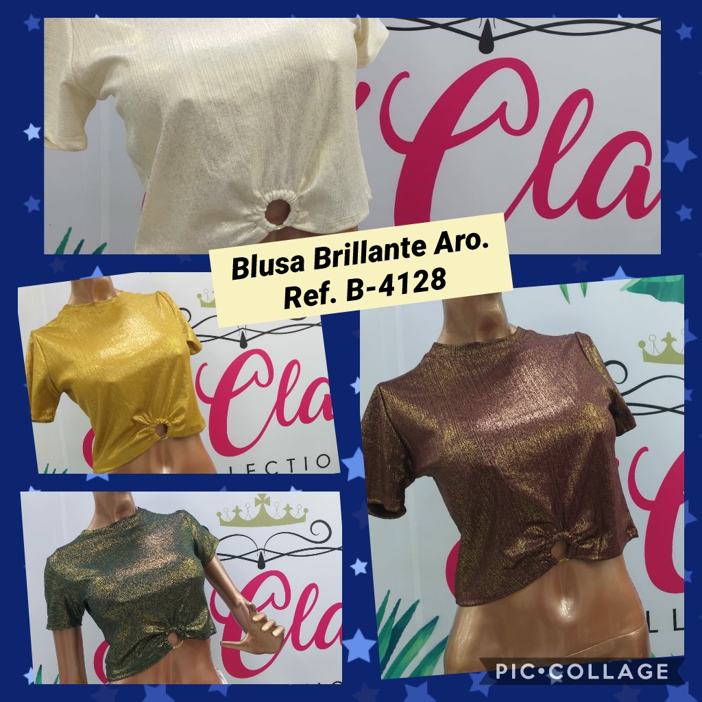 Blusa brillante aro para dama