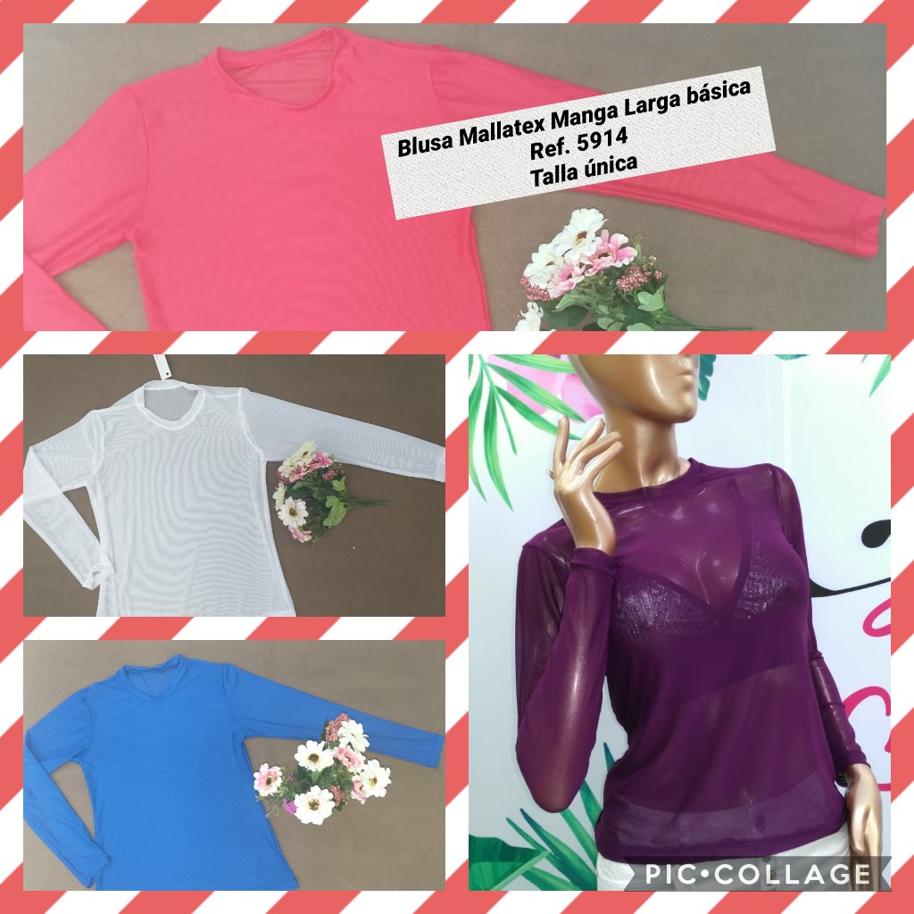 Blusa mallatex manga larga clásica