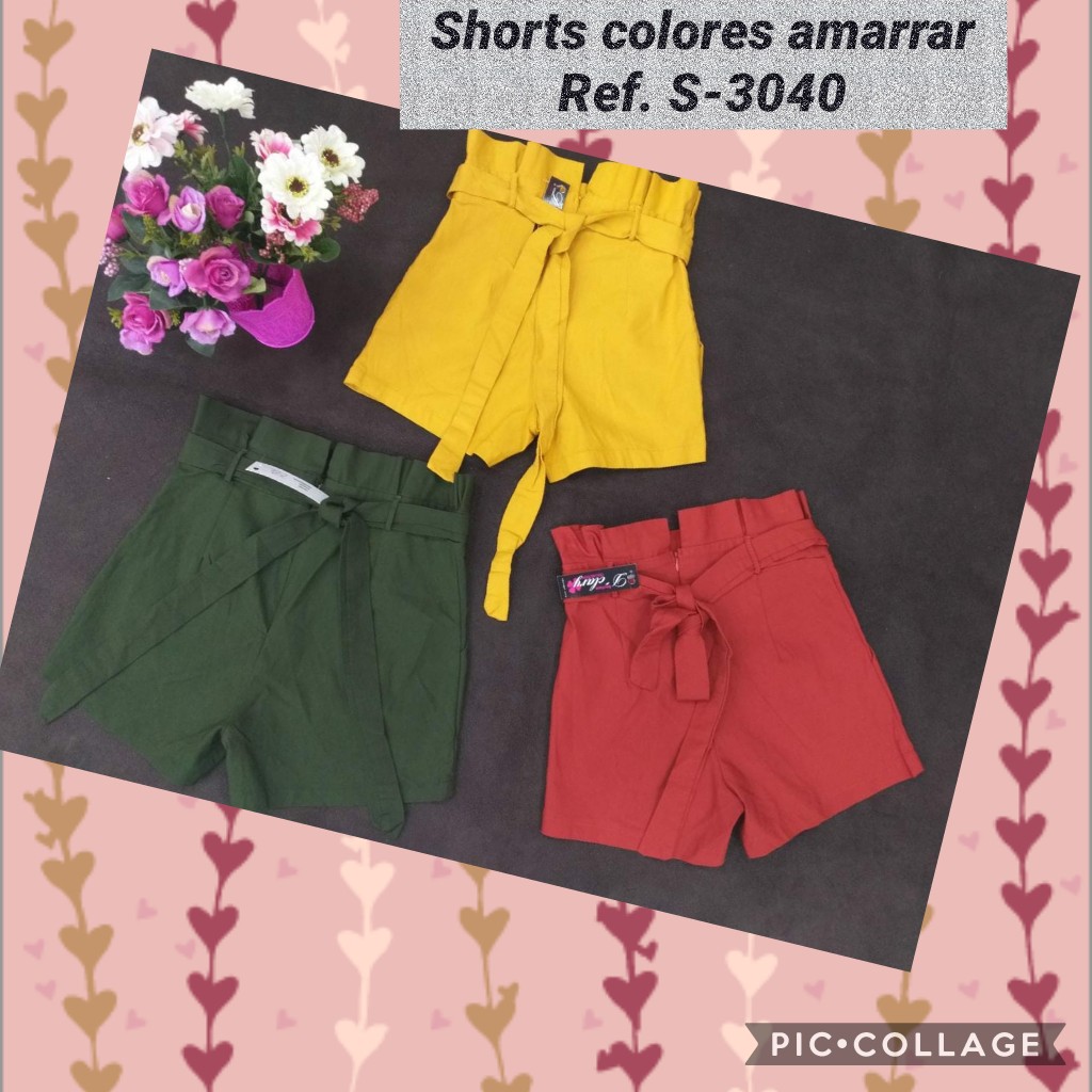 Shorts colores amarrar para dama