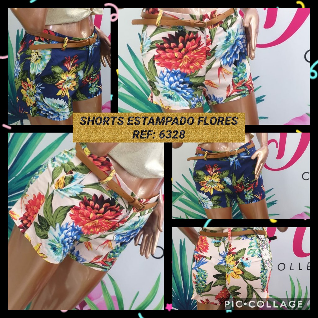 Shorts estampados flores para dama