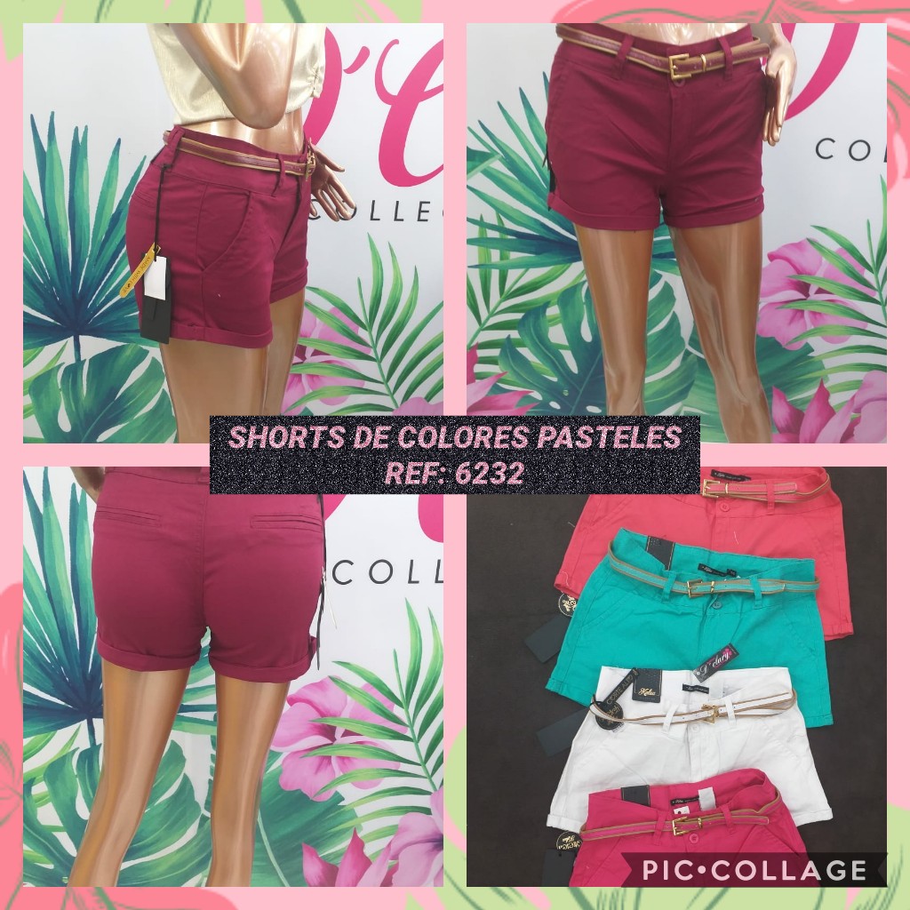 Shorts de colores pasteles para dama