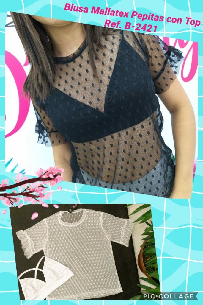 Blusa mallatex pepitas con top