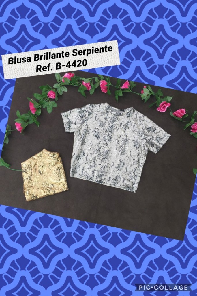 Blusa brillante serpiente para dama