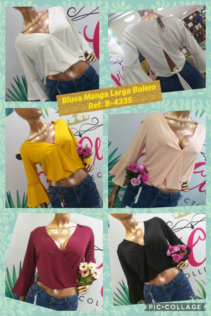 Blusa manga larga bolero para dama