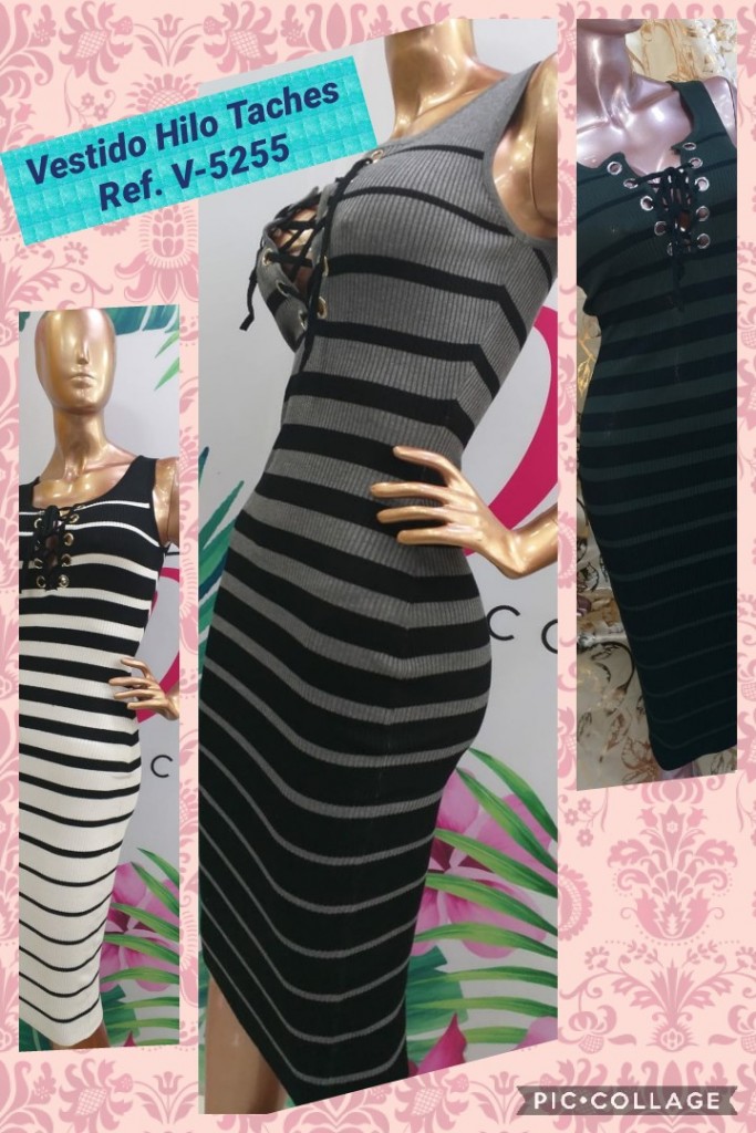 Vestido hilo taches para dama