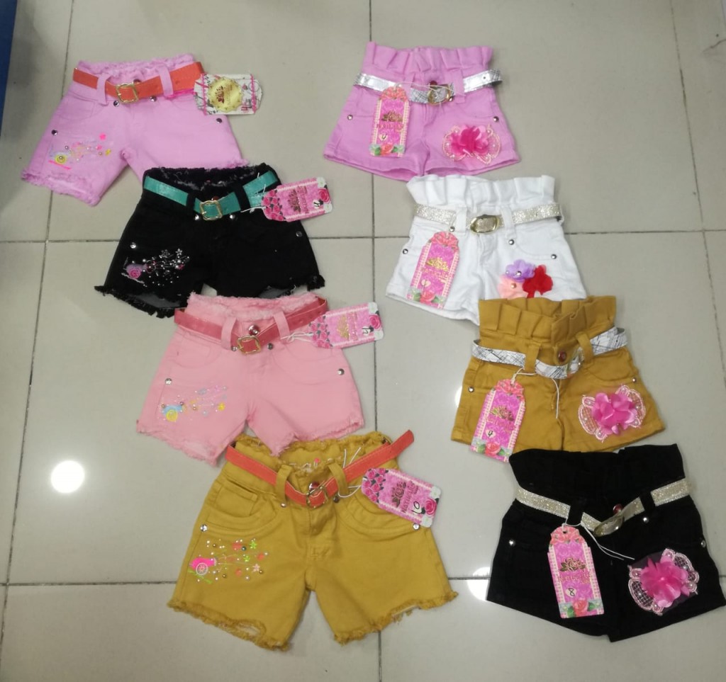 Shorts jean colores para niña