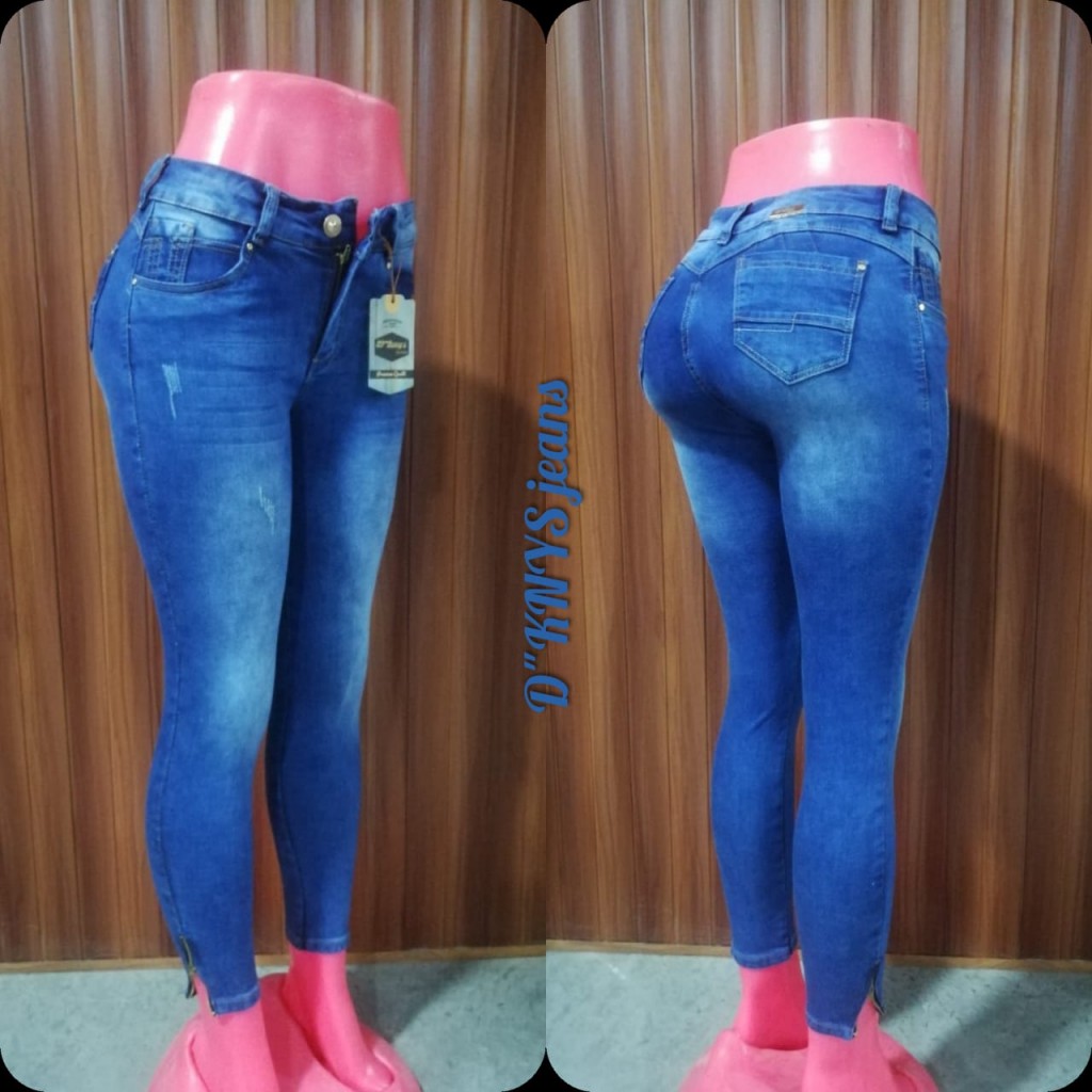 Jean un botón dama