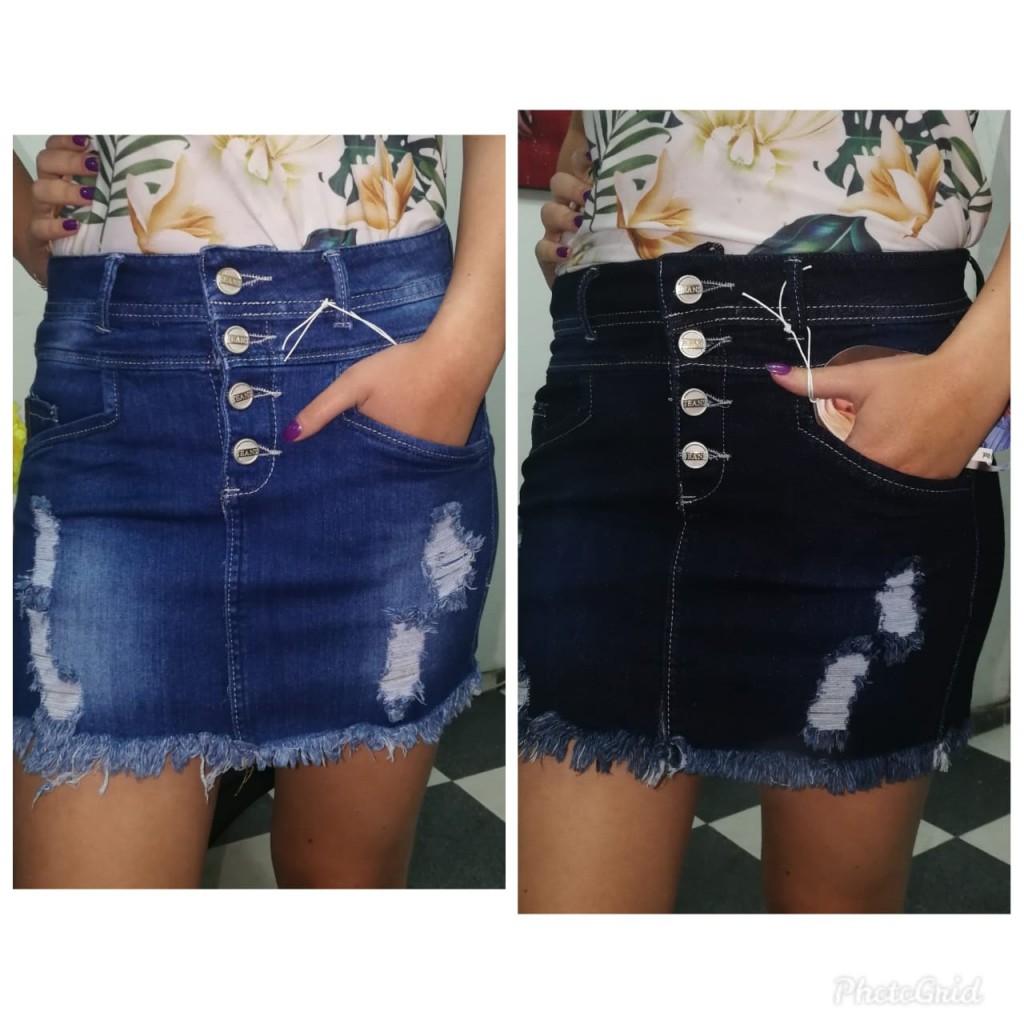 Falda jean 4 botones dama