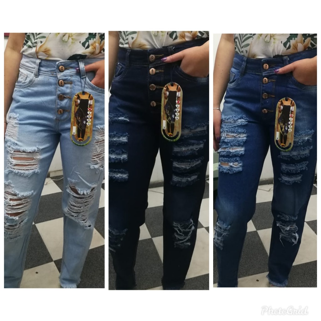 Jean boyfriend 4 botones dama