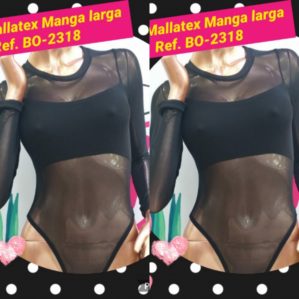 Body mallatex manga larga para dama