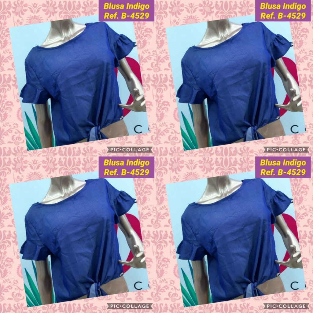 Blusa índigo para dama