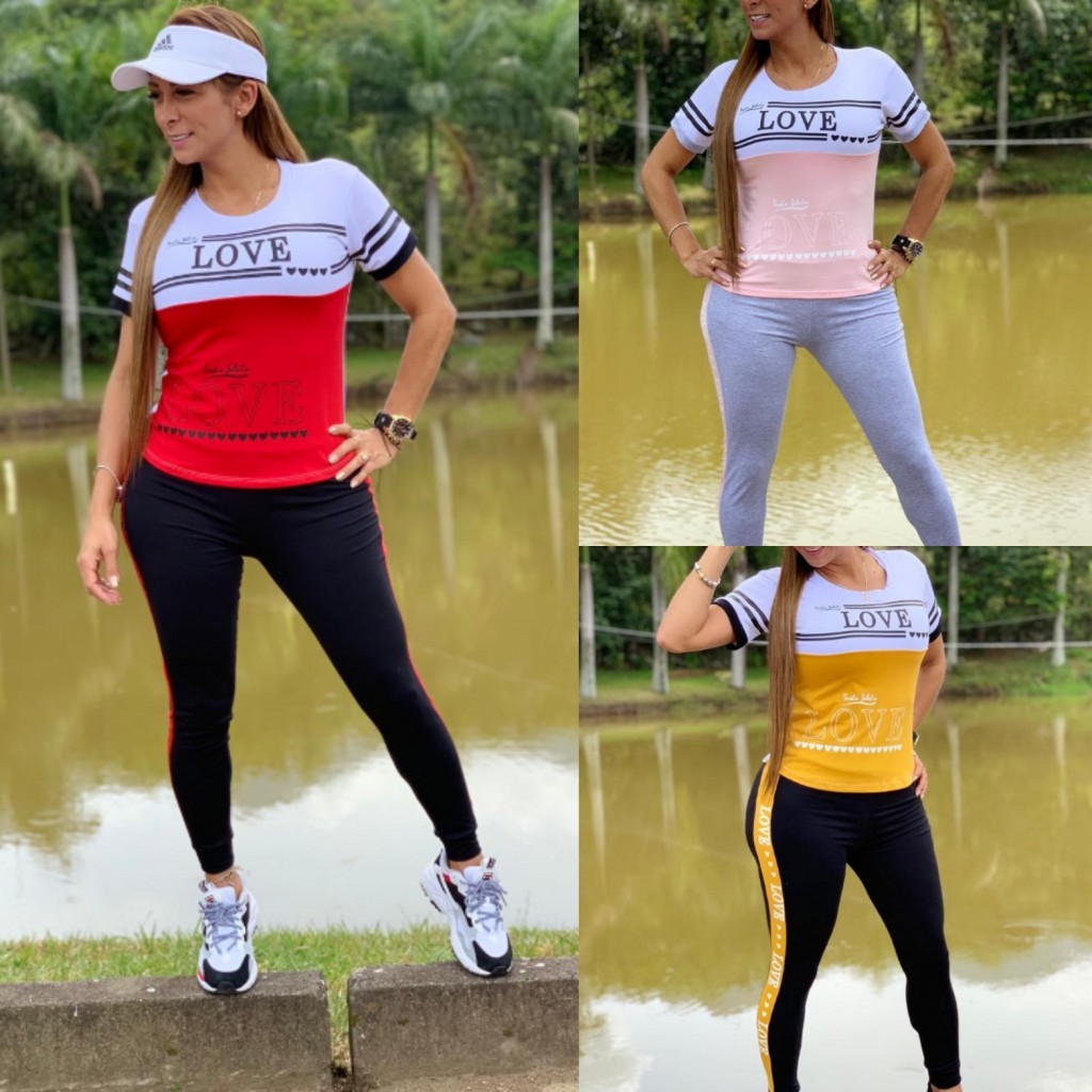 Conjunto deportivo blusa y licra para dama