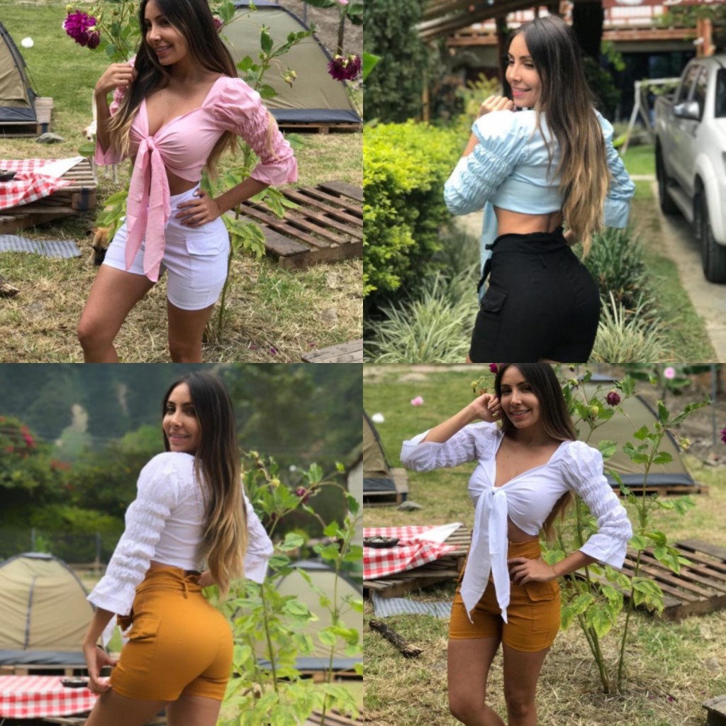Conjunto short en vengalina y blusa talla única dama