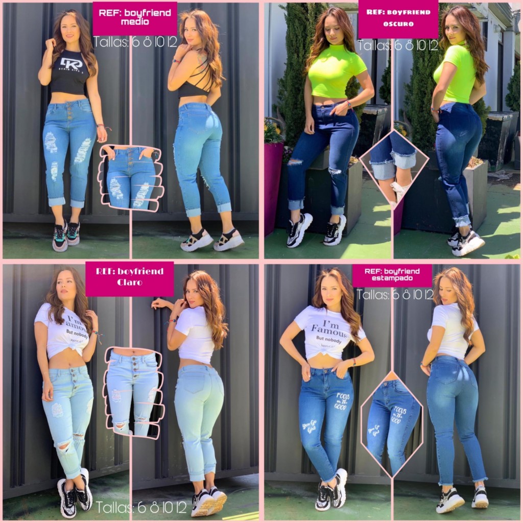 Jean boyfriend para dama