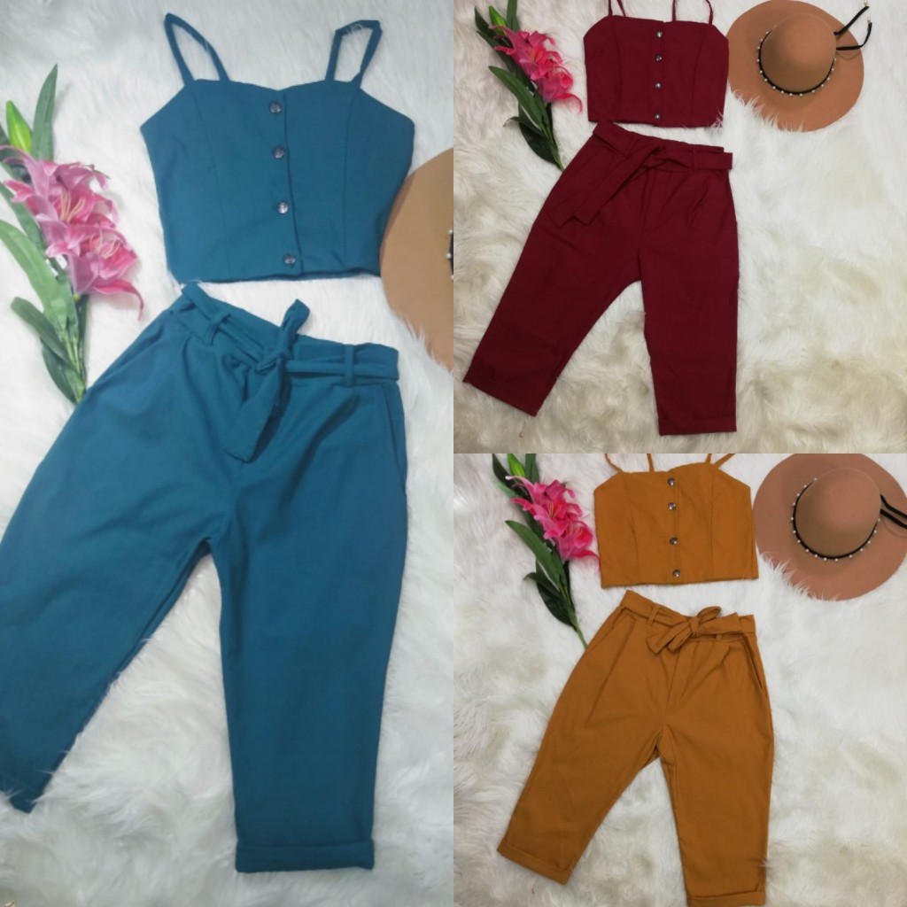 Conjunto pantalón y blusa en vengalina dama