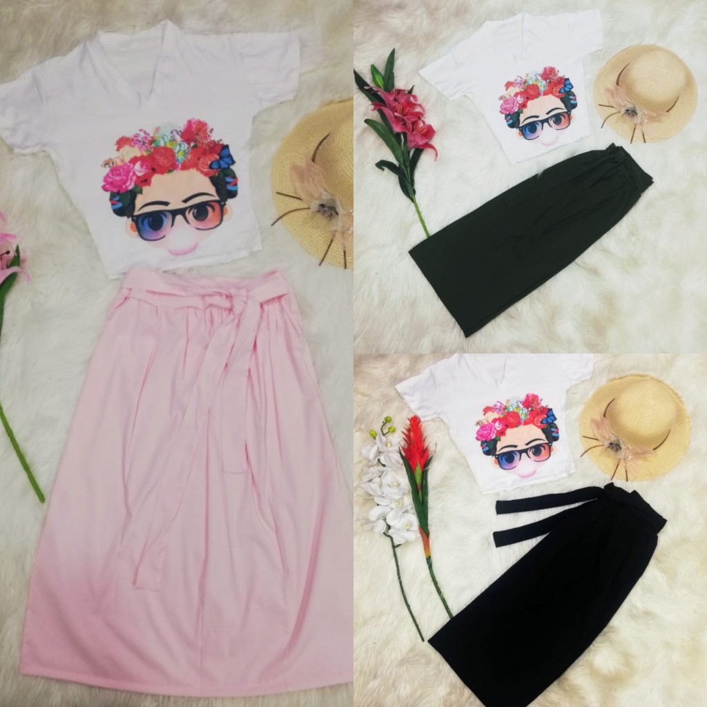 Conjunto sublimado pantalón y blusa dama