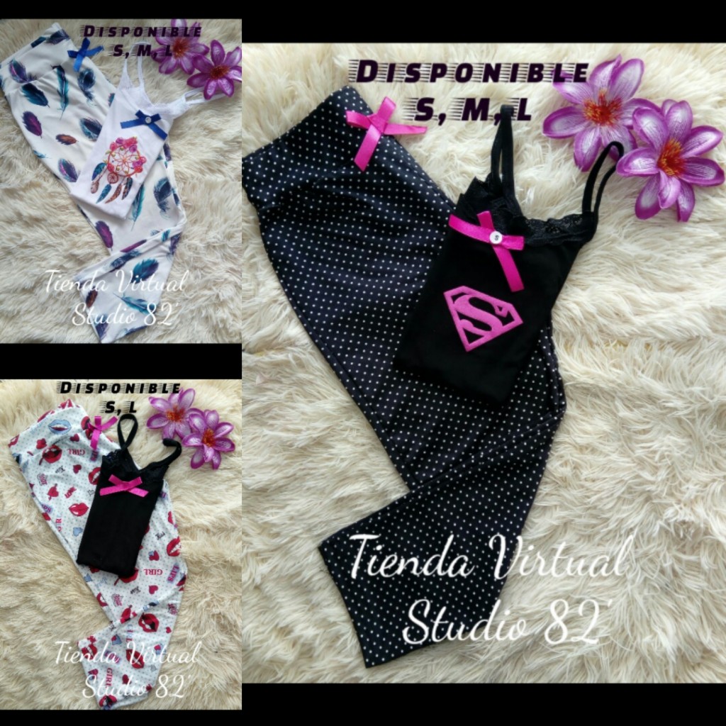 Pijamas en capri dama