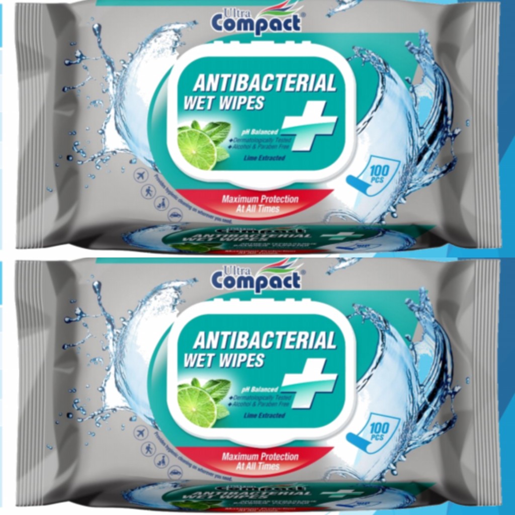 Pañitos húmedos antibacteriales × 100u