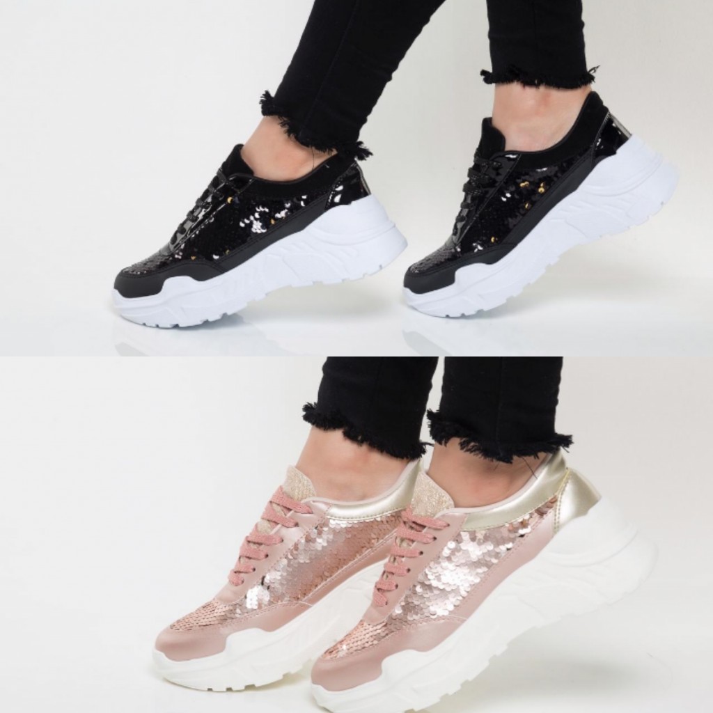 Zapatillas nacionales lentejuelas dama