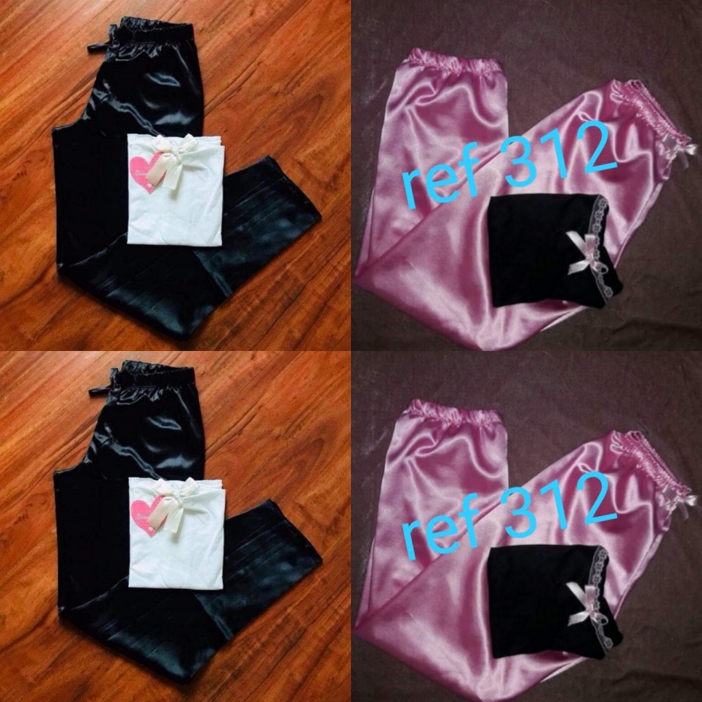 Pijama pantalón satín Dama