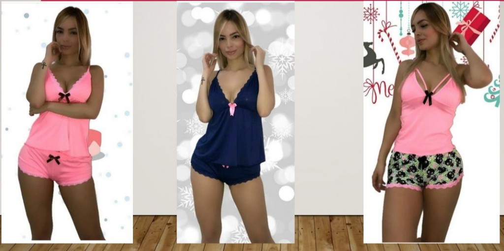 Pijama básica dama cachetero o short blusa tiras o esqueleto en algodón