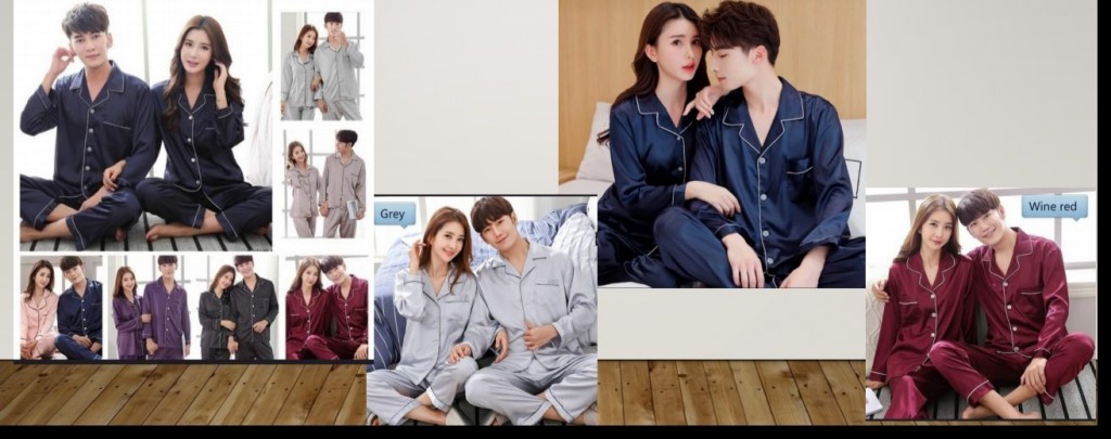 Pijama en satín embonada