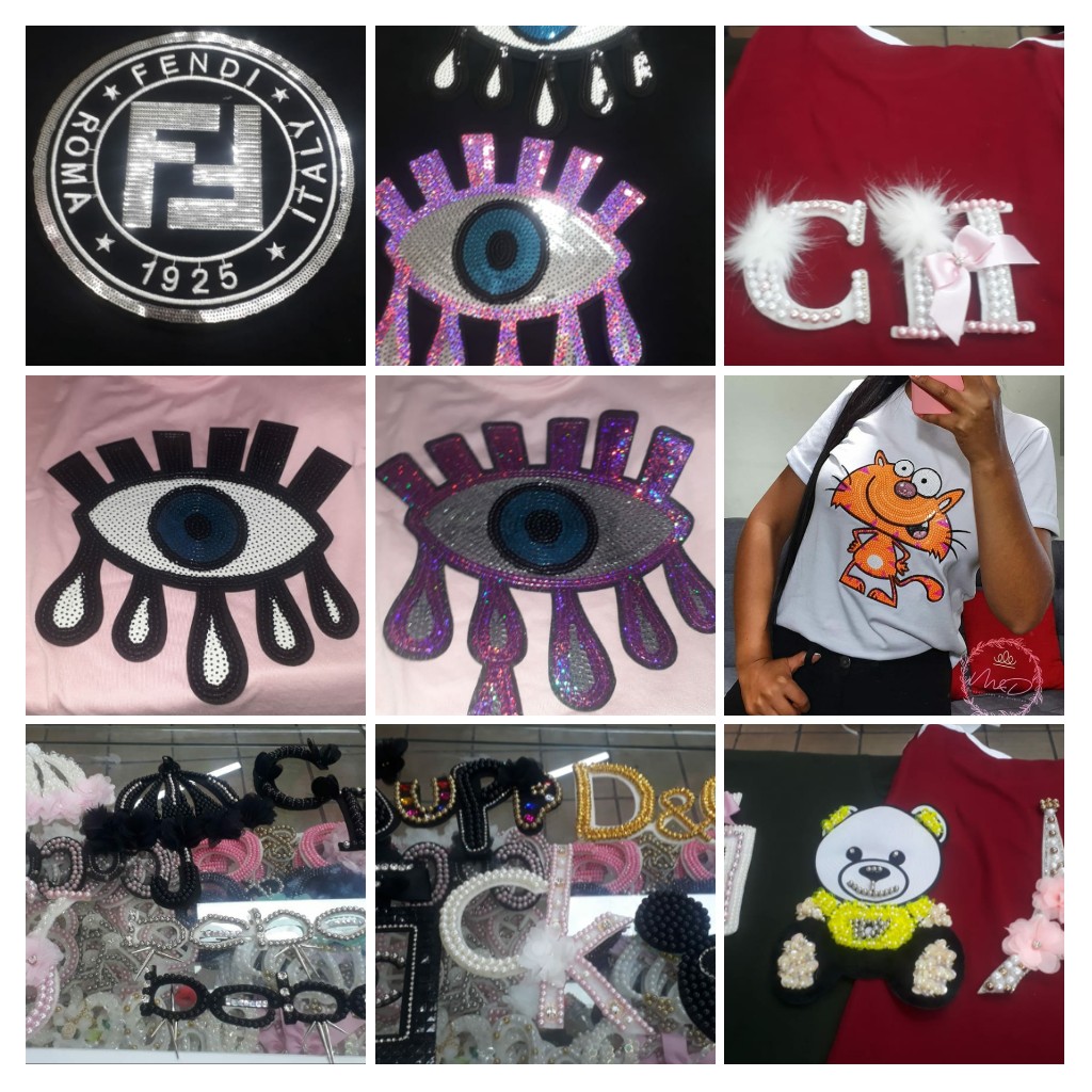 Camisetas divinas en perlas y lentejuelas