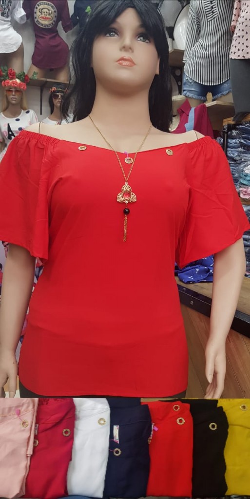 Blusa unicolor tallas plus dama