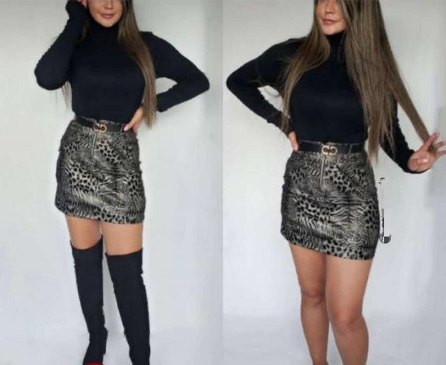 Falda animal print dama